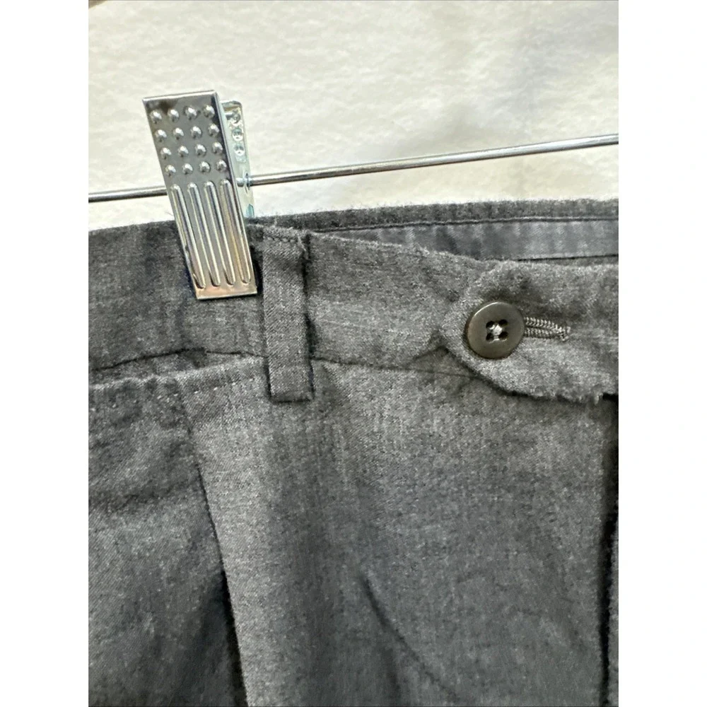 Ermenegildo Zegna 40R Dark Gray 100% Wool‎ 75L102 Pleated Mens Dress Pants
